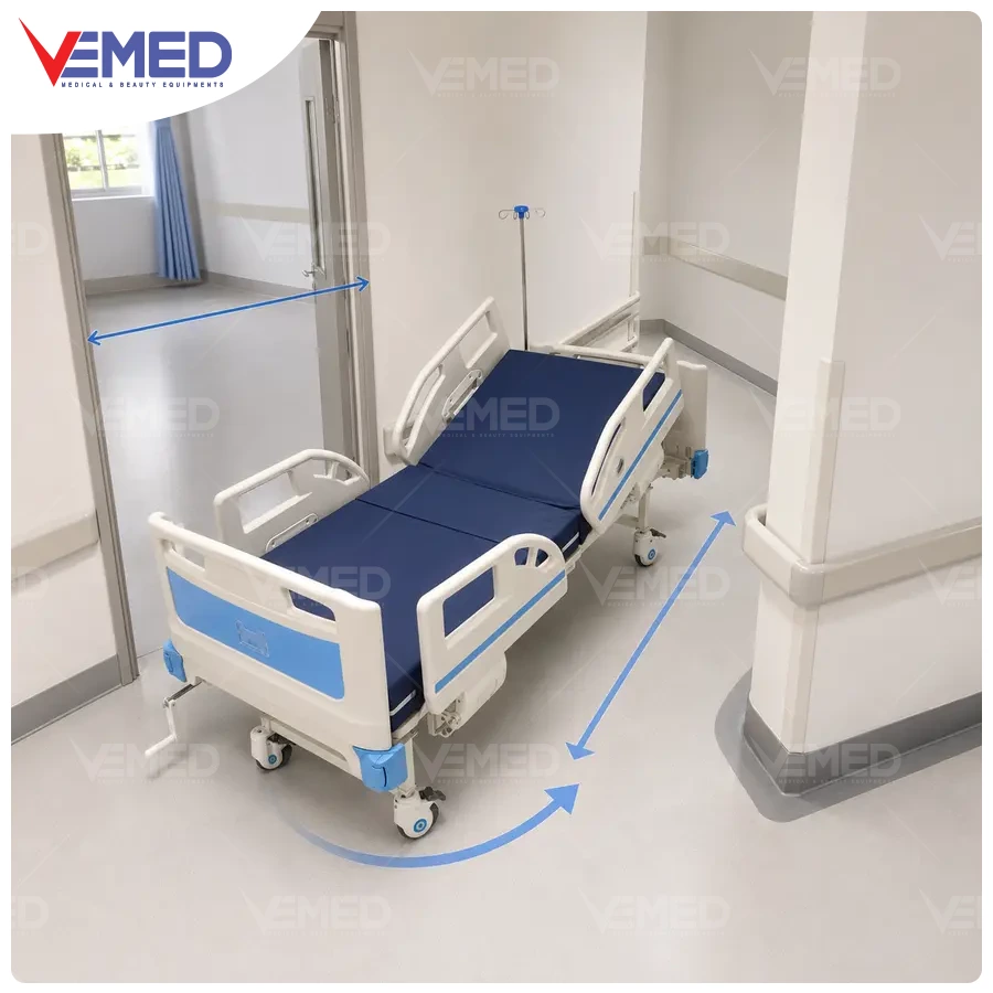 Đo cửa và hành lang trước khi vận chuyển giường bệnh nhân