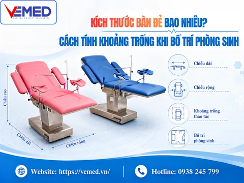 kích thước bàn đẻ - bàn khám phụ khoa