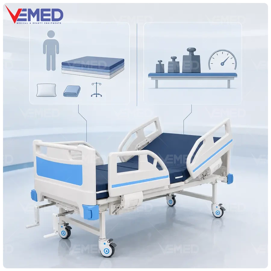 Phân biệt tải trọng sử dụng và tải thử của giường bệnh nhân