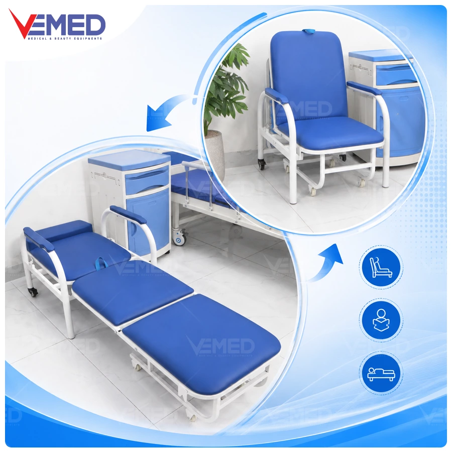 Tư thế chuyển ghế thành giường của ghế giường cho người nuôi bệnh HI-MEC